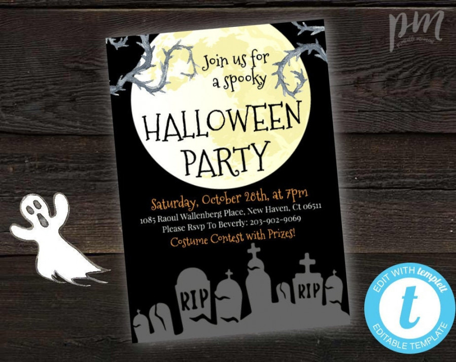 Halloween Work Party Invitation Template Spooky Halloween - Etsy