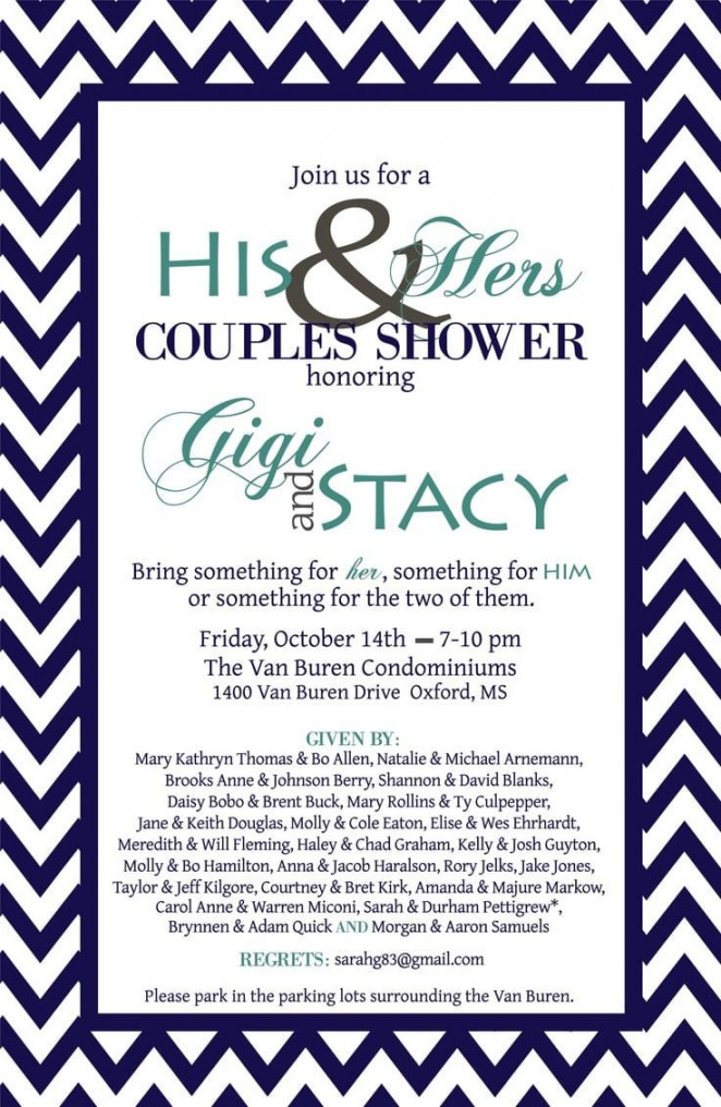 Invitation Wording For Jack And Jill Party  Couples shower