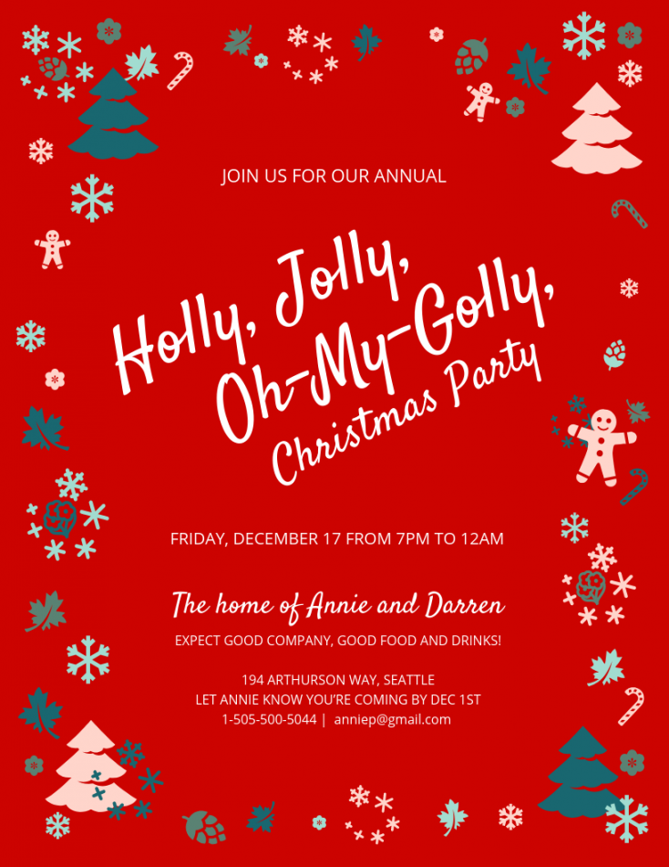 Jolly Christmas Party Invitation Template - Venngage