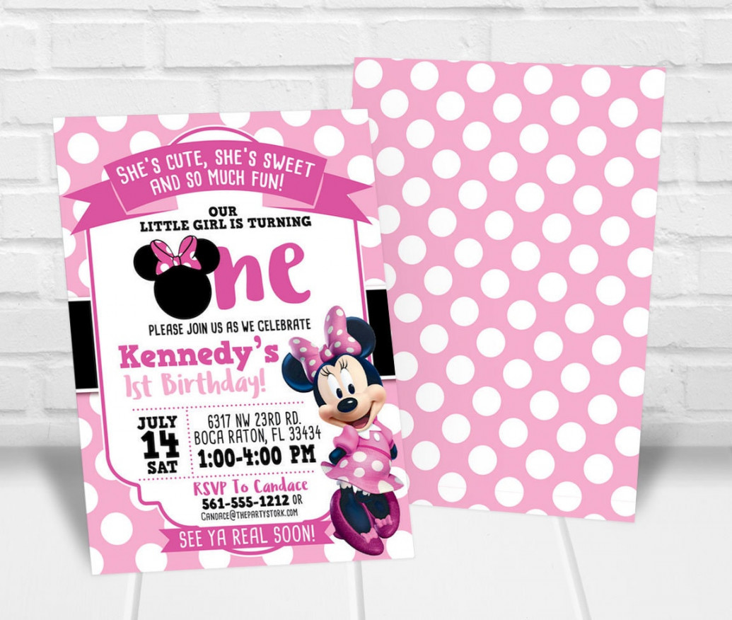 Minnie First Birthday Invitation Minnie st Birthday - Etsy