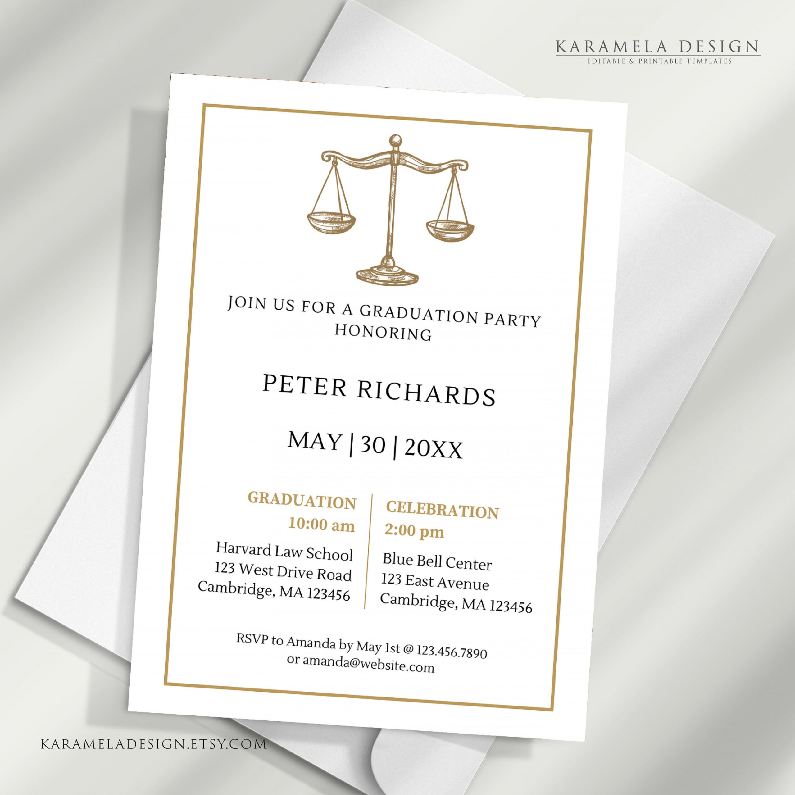 Moderne Law School Graduation Invite Vorlage mit Foto Lawyer - Etsy