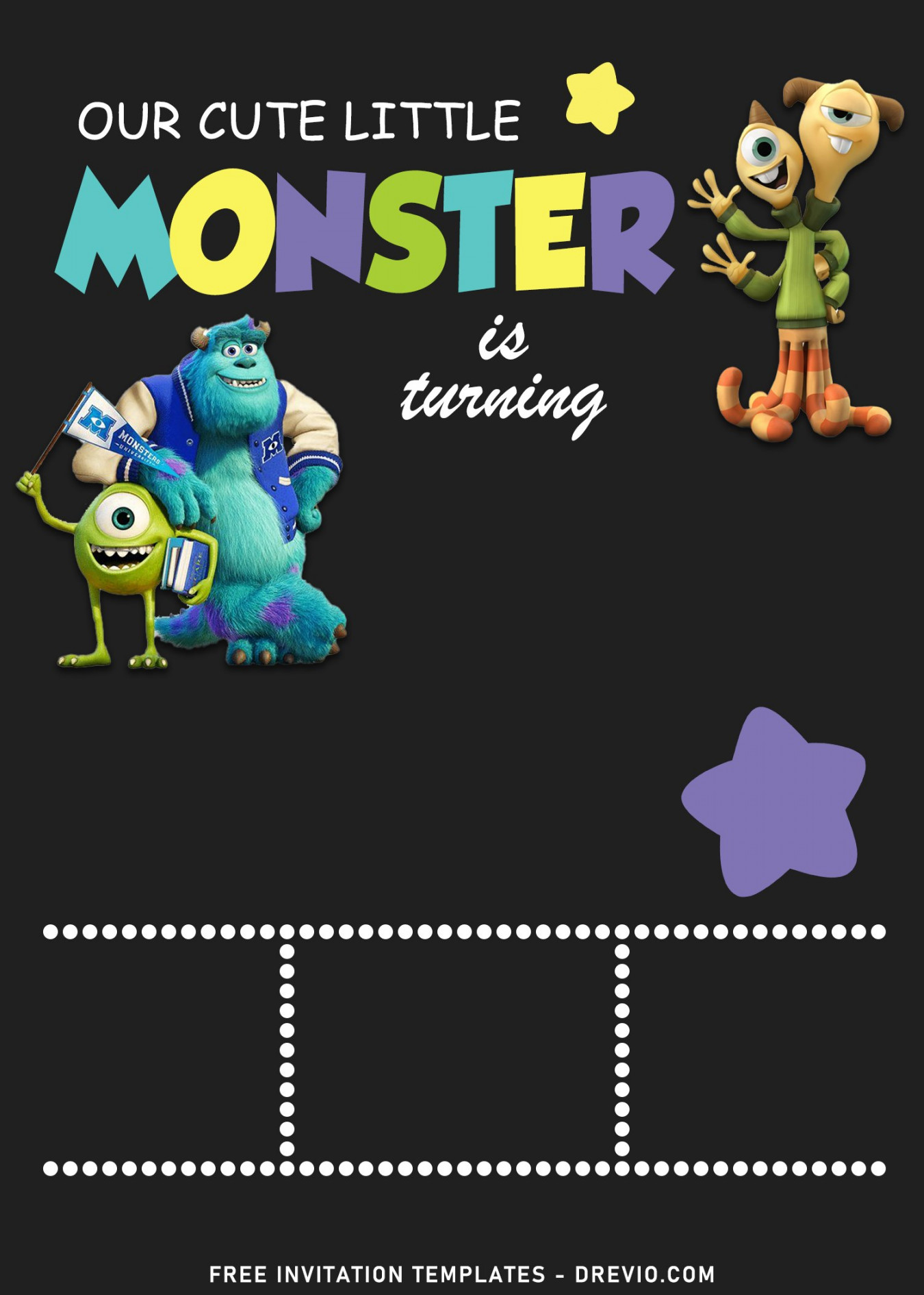 + Monster Inc University Birthday Invitation Templates