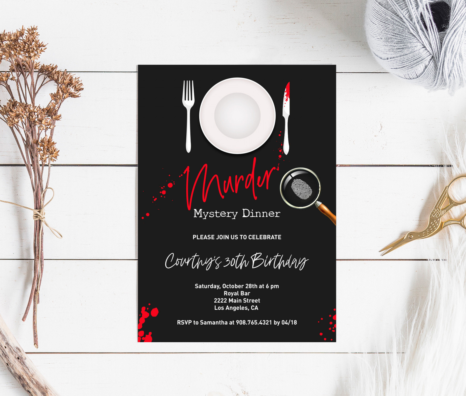 Murder Mystery Dinner Invitation Murder Mystery Party - Etsy