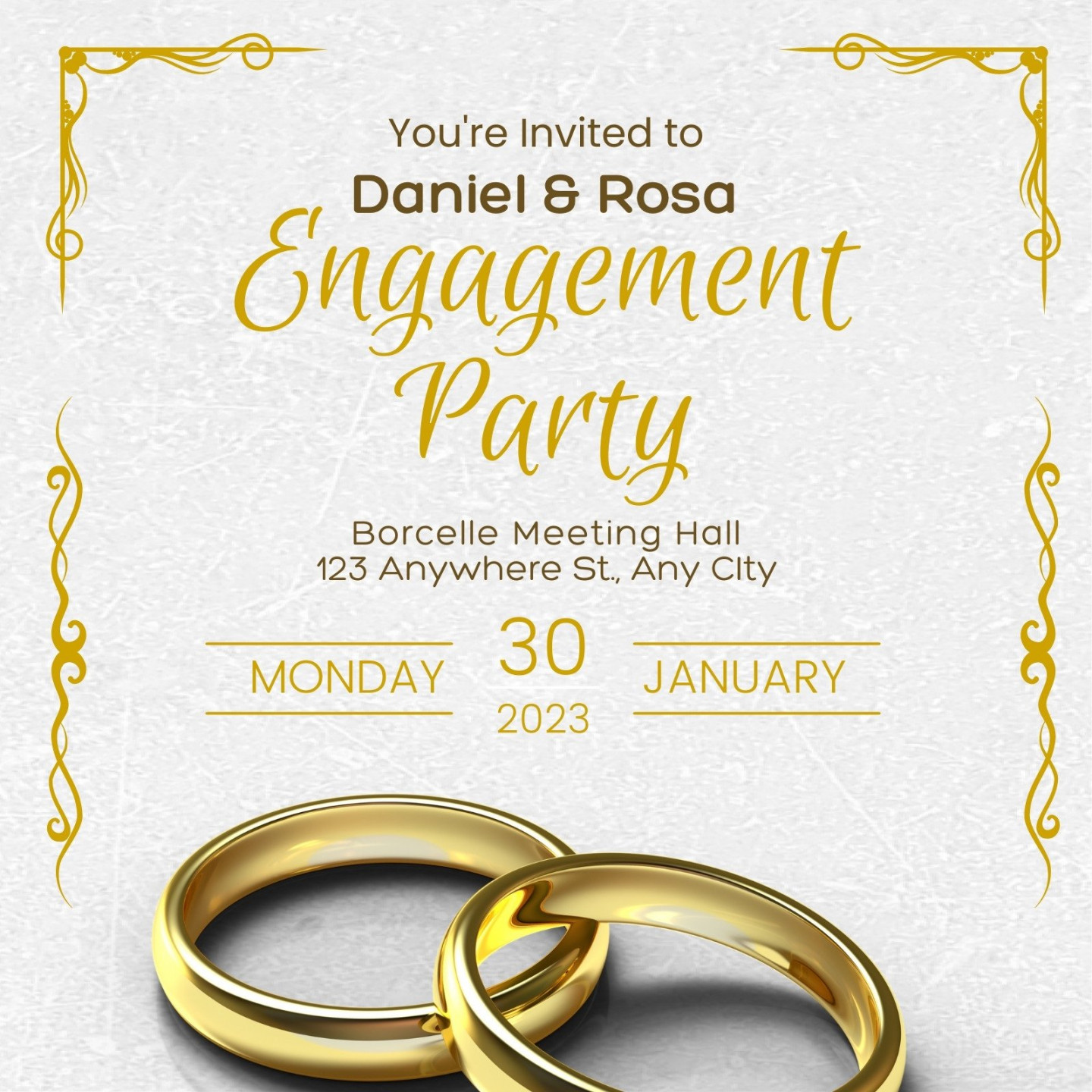 Page  - Free printable engagement party invitation templates  Canva