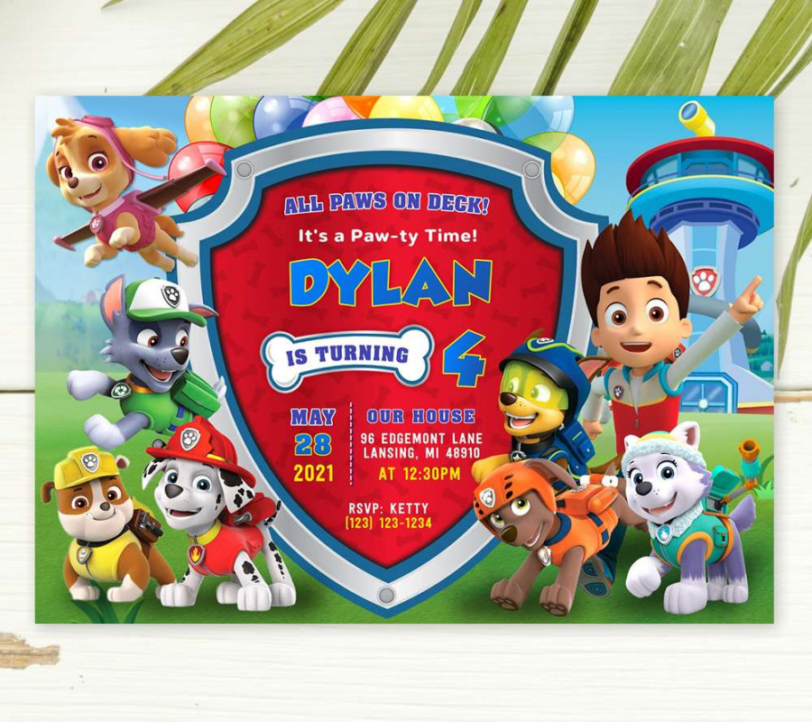 Paw Patrol Invitation Template - Edit Yourself Online Now