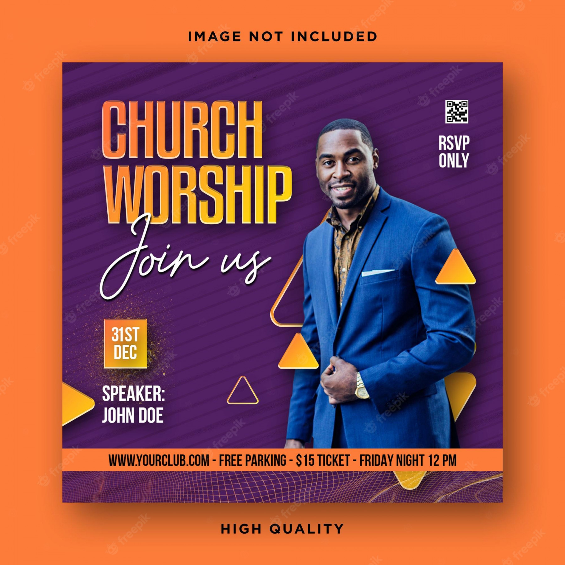 Premium PSD  Church services flyer template design