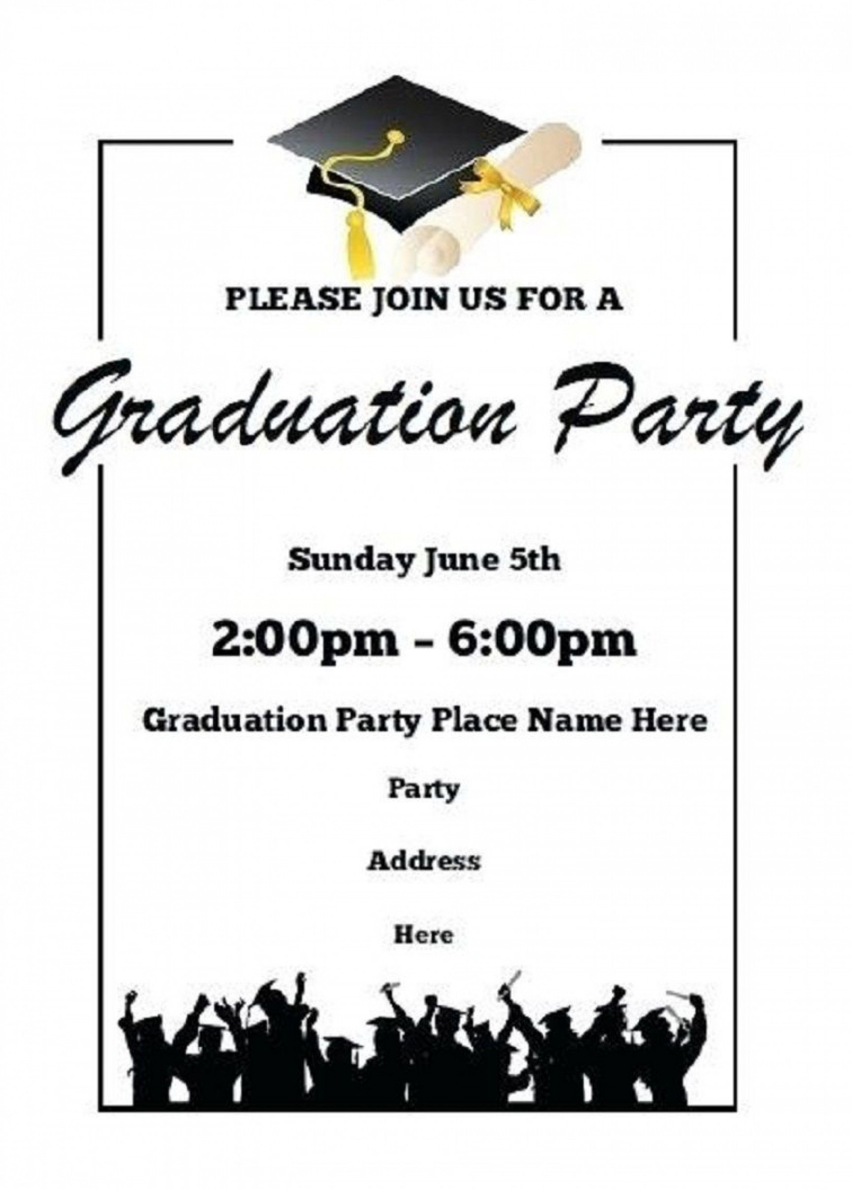 Printable Word Free Graduation Party Invitation through