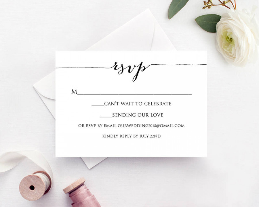 RSVP Cards Rsvp Card Template Rsvp Cards Wedding RSVP Card - Etsy