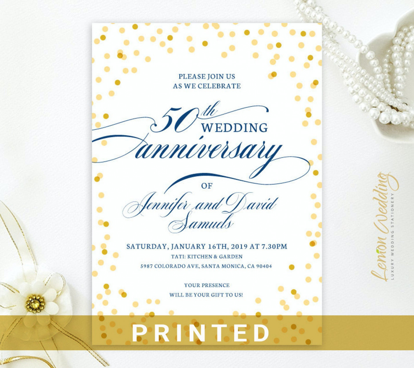 th Wedding Anniversary Invitations PRINTED th - Etsy