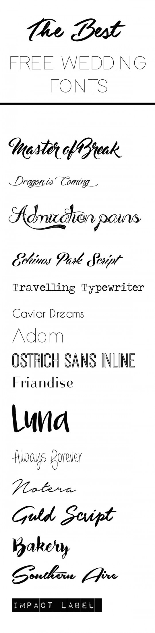 The Best Free Fonts For Wedding Invitations & Place Cards