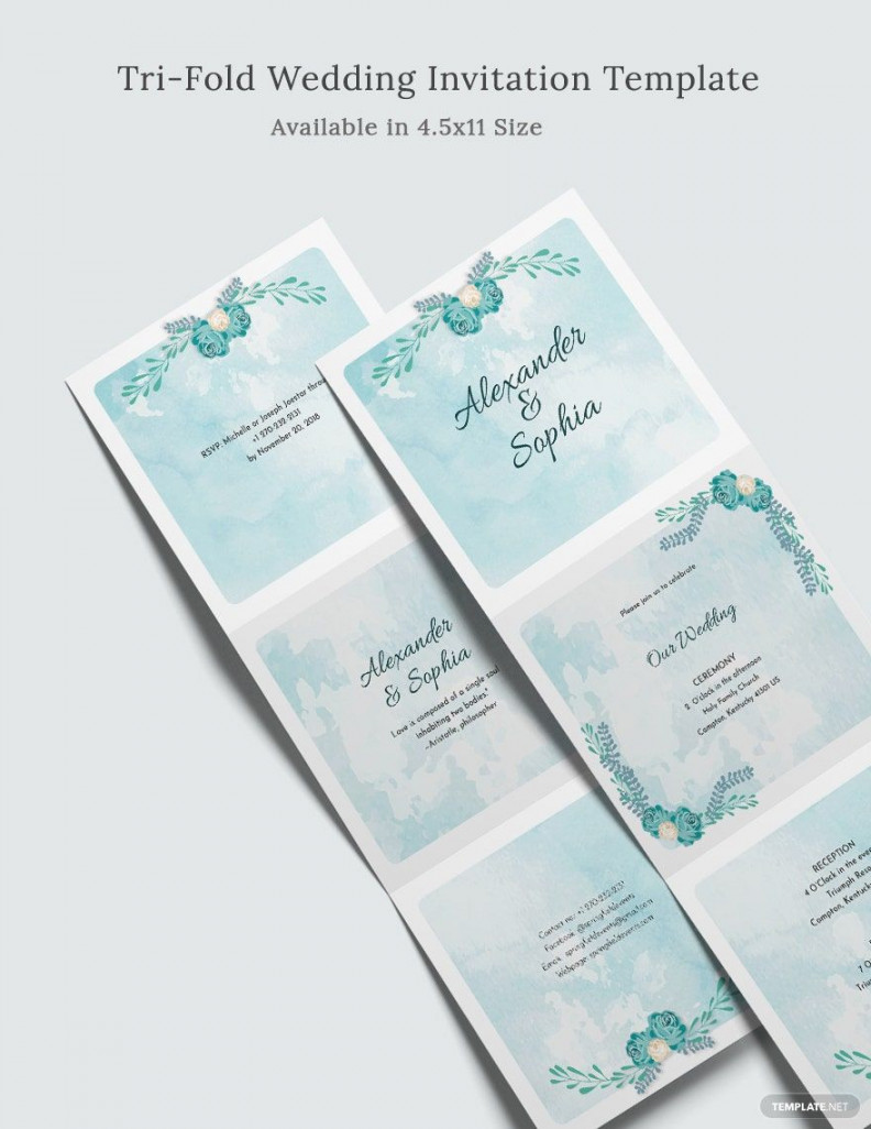 Tri-Fold Wedding Invitation Template - Download in Word