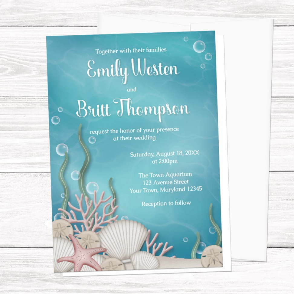 Under the Sea Wedding Invitations Whimsical Underwater Design - Etsy