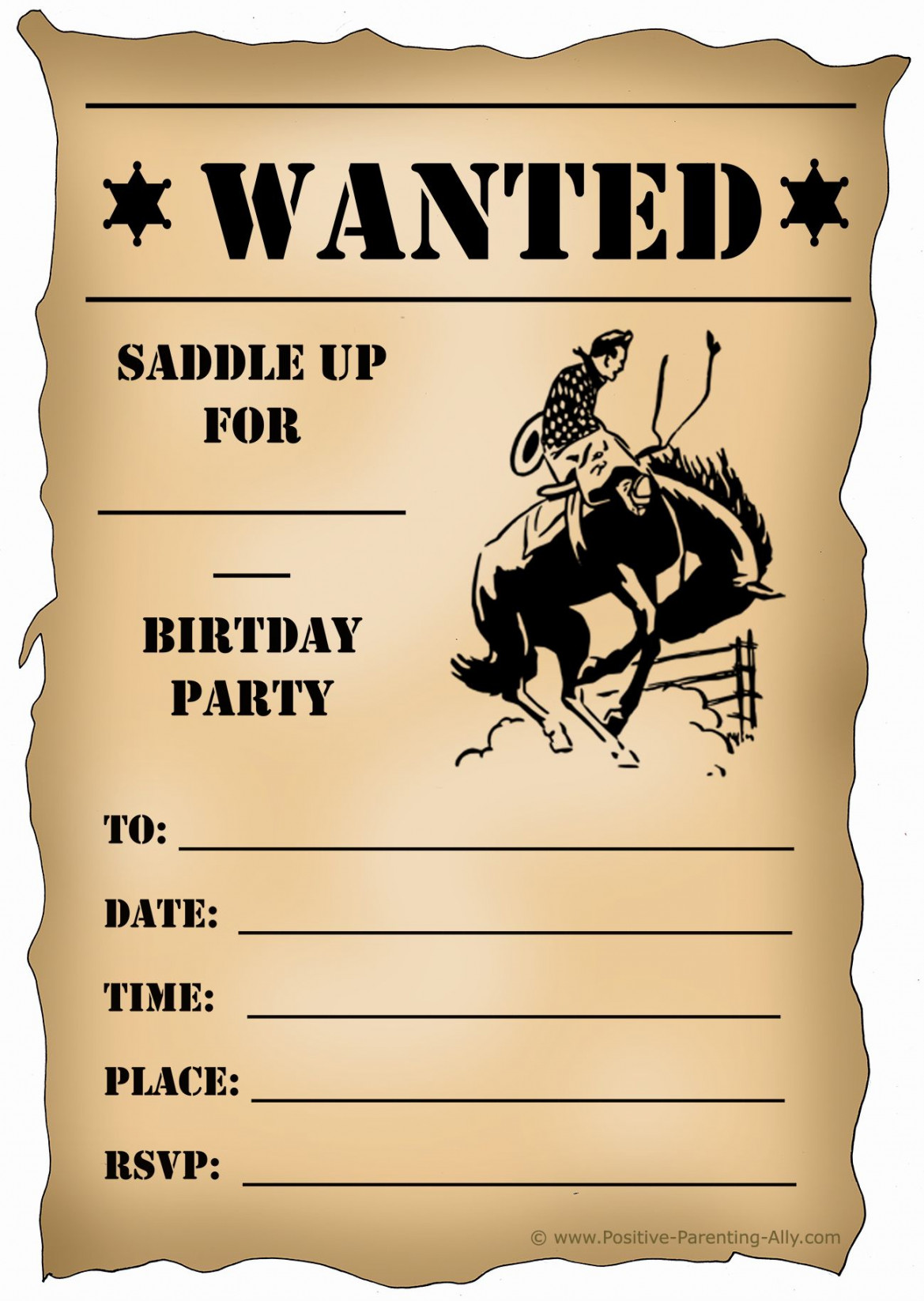 Western theme Party Invitation Template Unique Free Printable