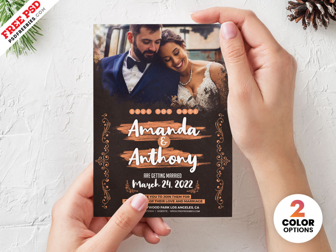 x Wedding Invitation Card Design PSD  PSDFreebies