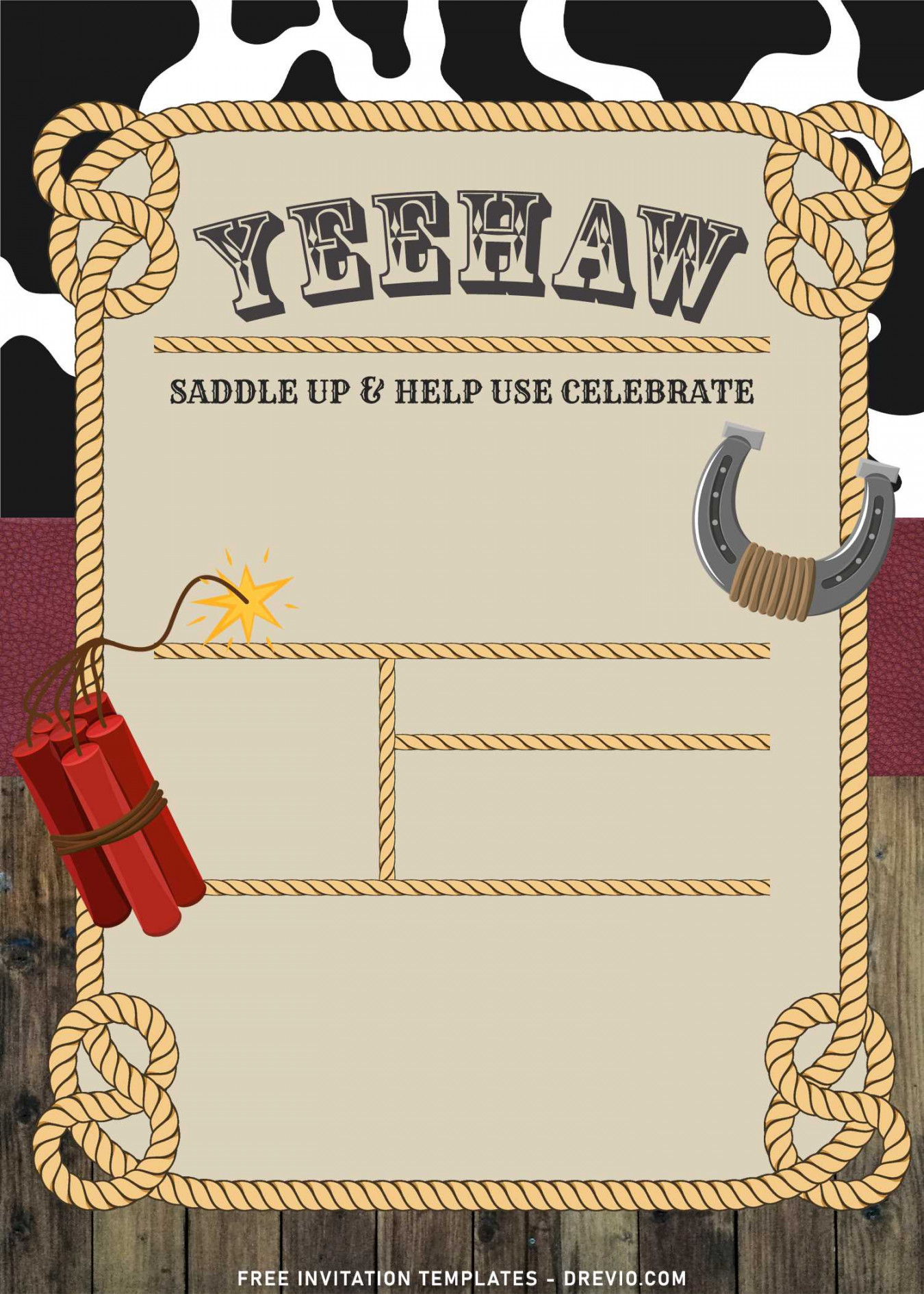 + Yee Haw Western Cowboy Birthday Invitation Templates  Download