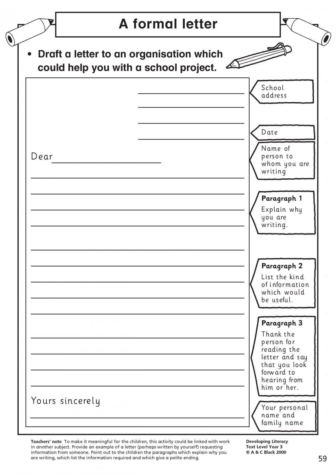 A formal letter  Formal letter writing, Letter writing template