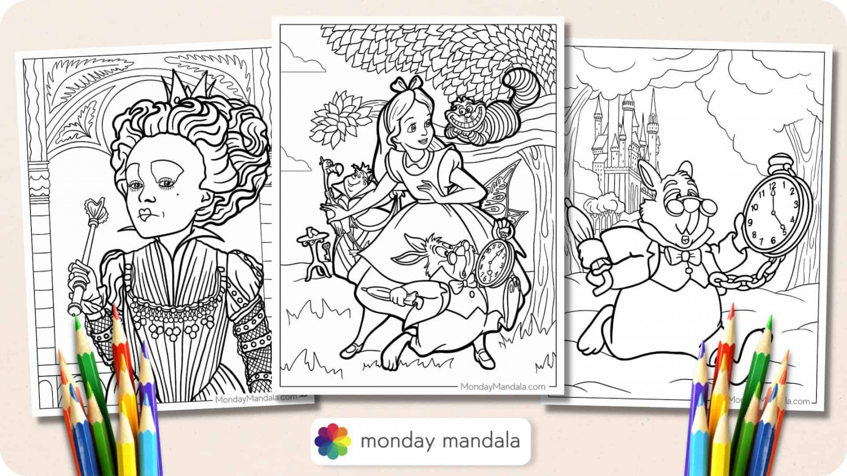 Alice In Wonderland Coloring Pages (Free PDF Printables)