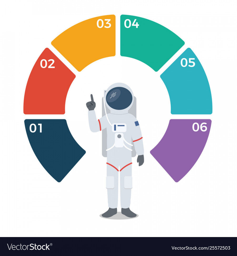 Astronaut with blank circle infographic template Vector Image