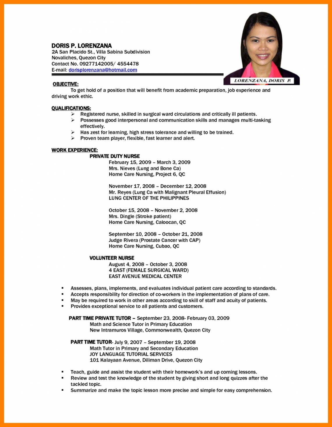 Basic Resume In Philippines  Basic resume, Resume