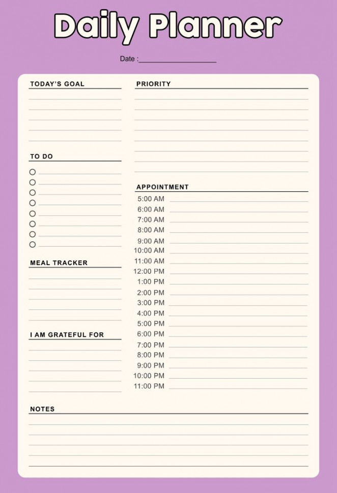 Best Free Printable Time Management Calendar  Daily planner