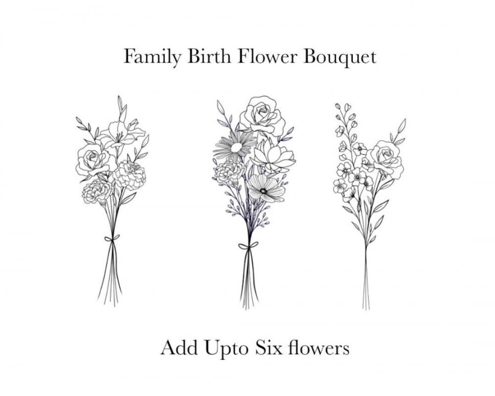 Birth Flower Tattoo Design Add - Flowers - Etsy Denmark