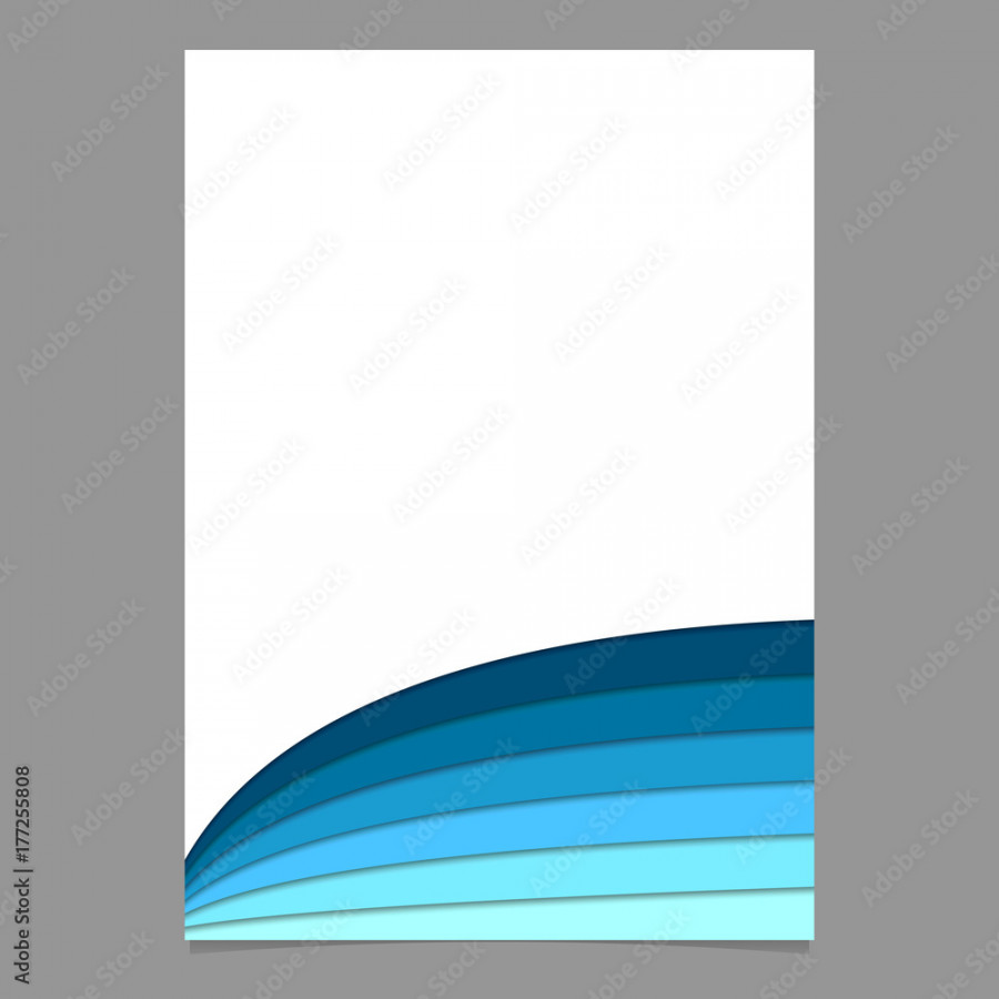 Blank brochure template from curved stripes in blue tones - vector