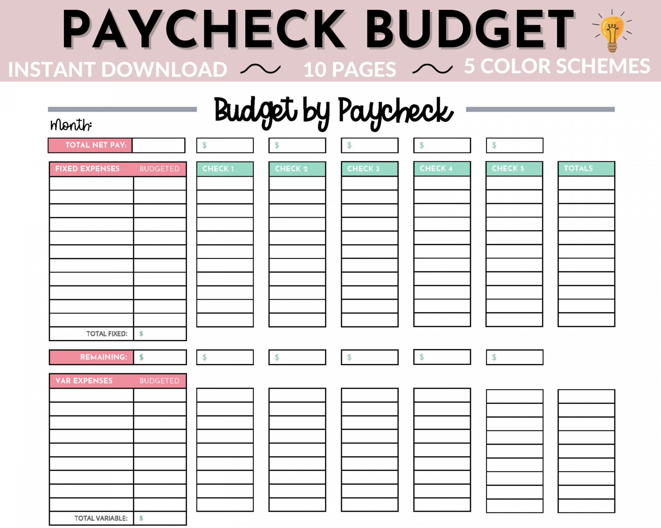 Budget by Paycheck landscapepaycheck Budget Plannerbudget - Etsy