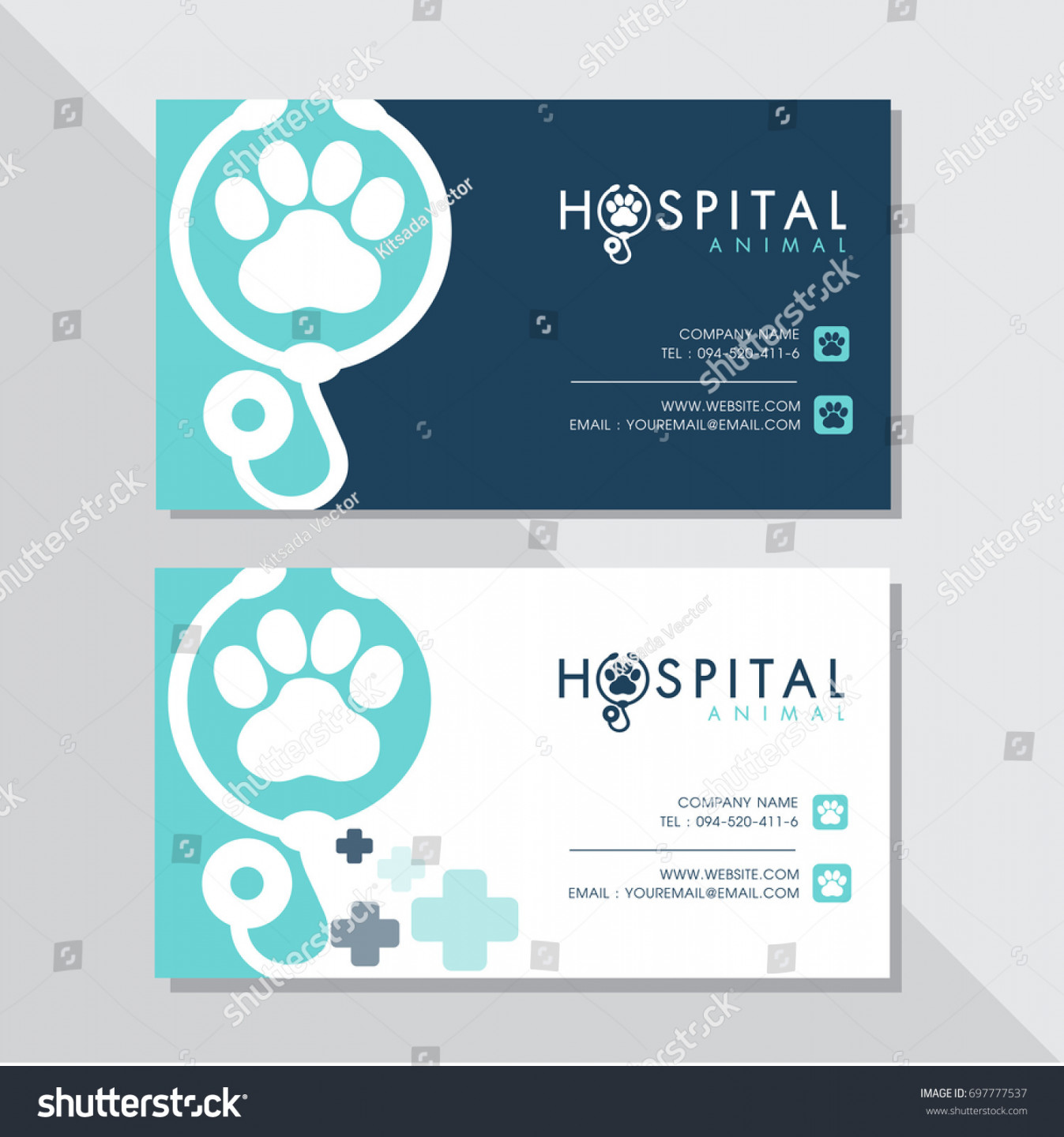 Business Card Vector Design Animal Hospital Stock Vector (Royalty