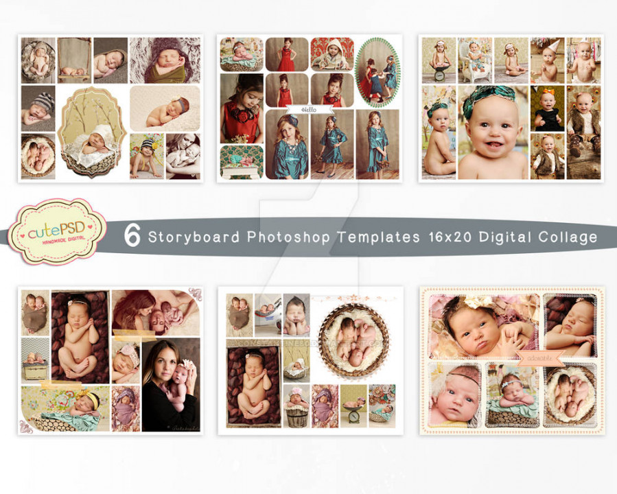 Collage Template -  Storyboard Photoshop Template by