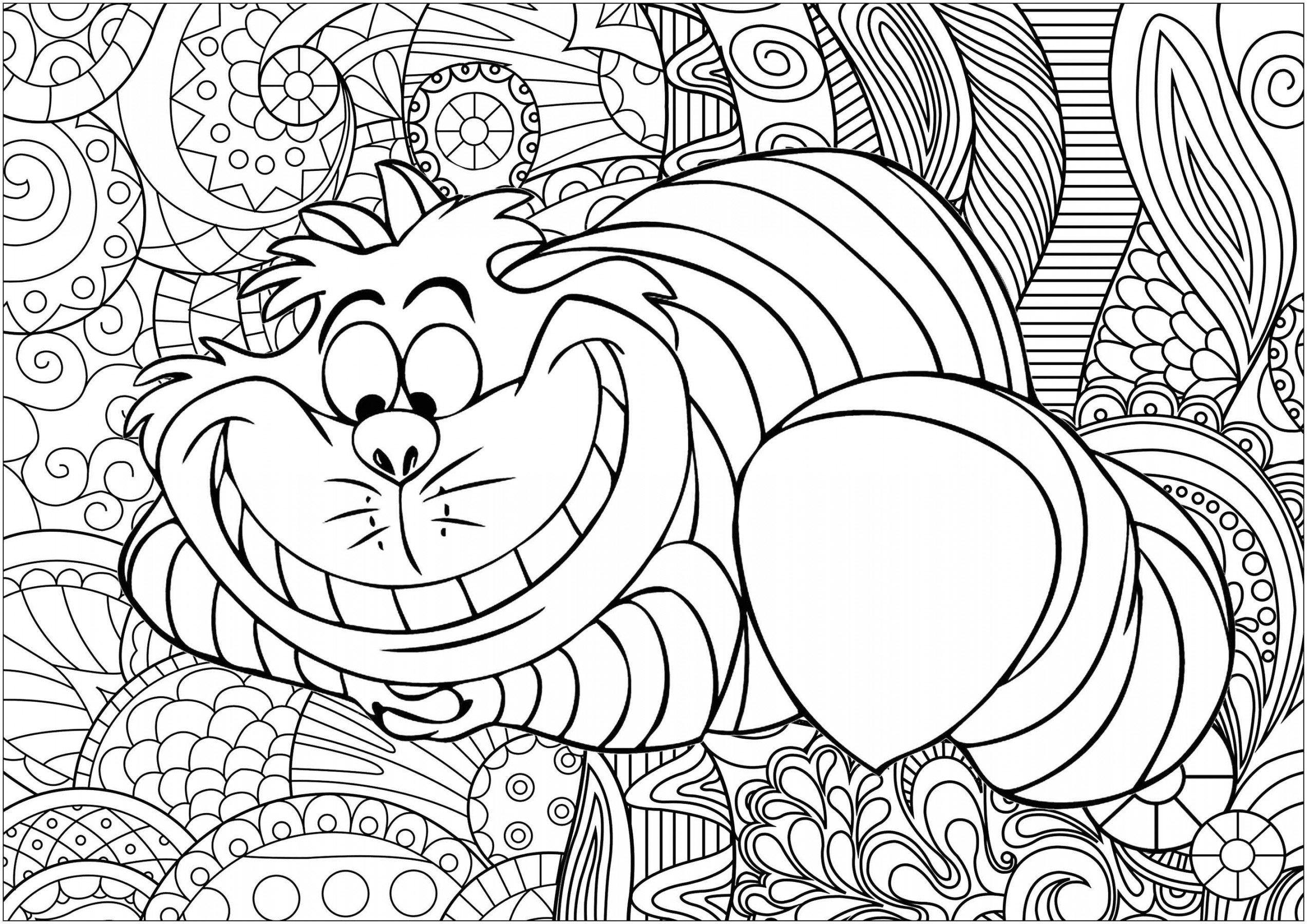 Color the famous Cheshire cat from Alice