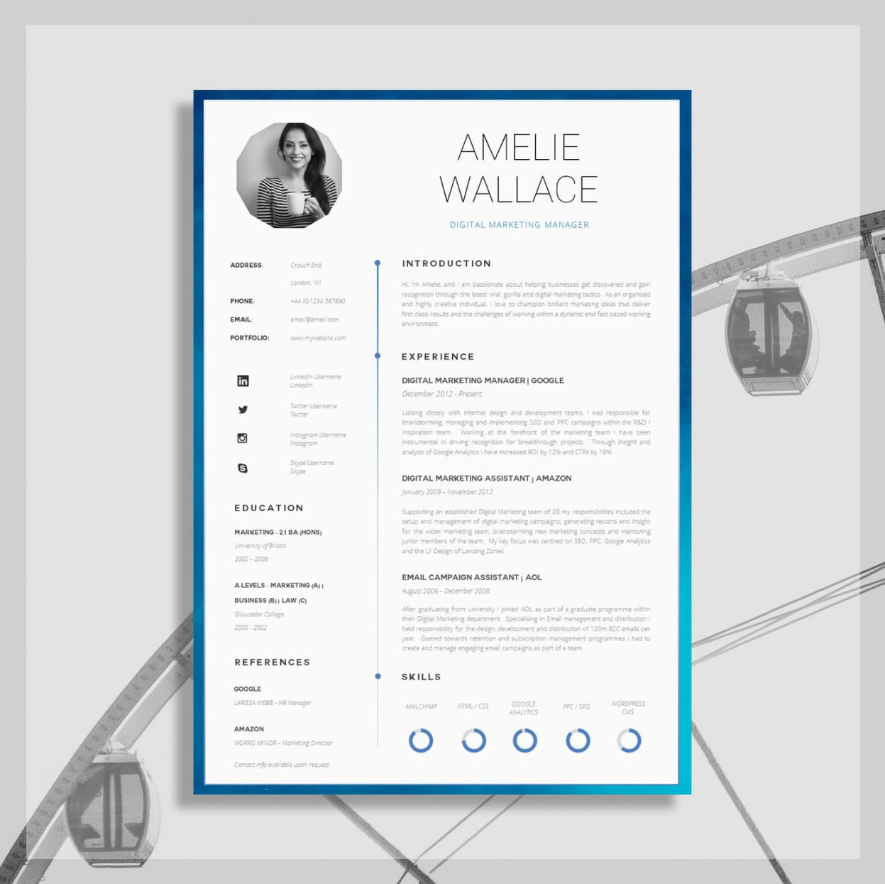 Creative Resume Design  Template For Word  High Impact CV