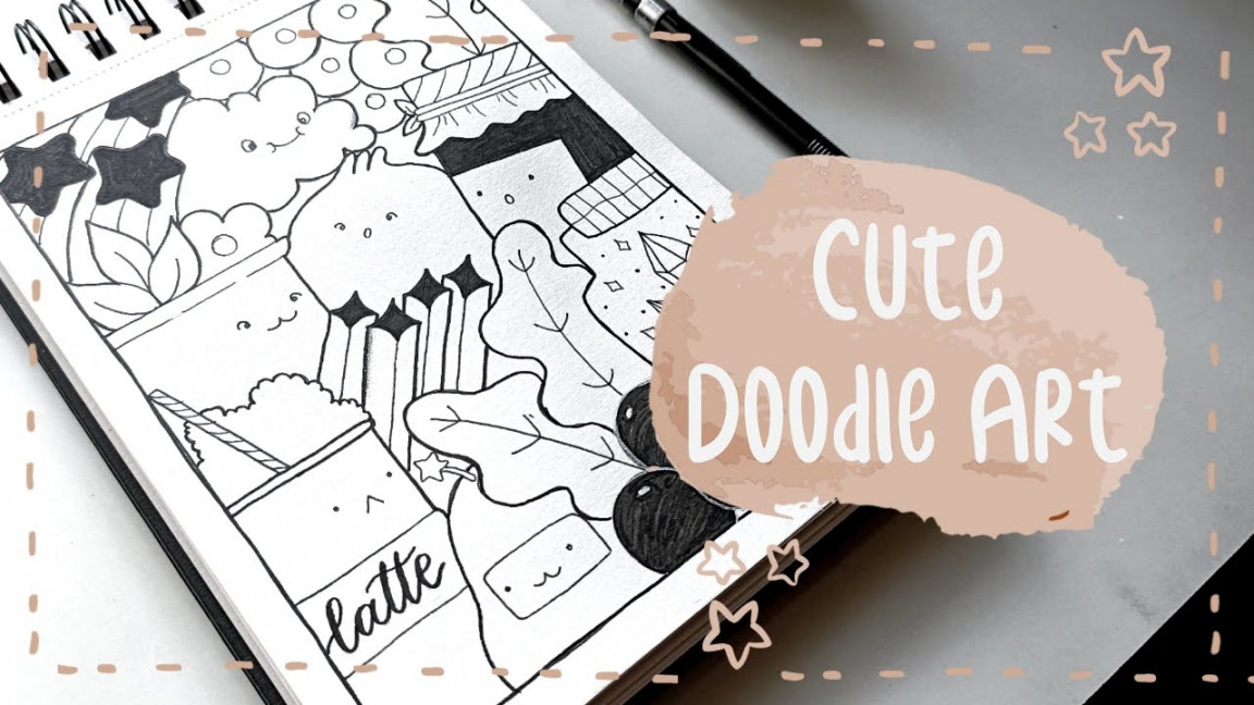 🦋Cute and Aesthetic Doodle Art 🎨 Step-by-Step Doodle for Beginners   Doodle with Me 👩🏻