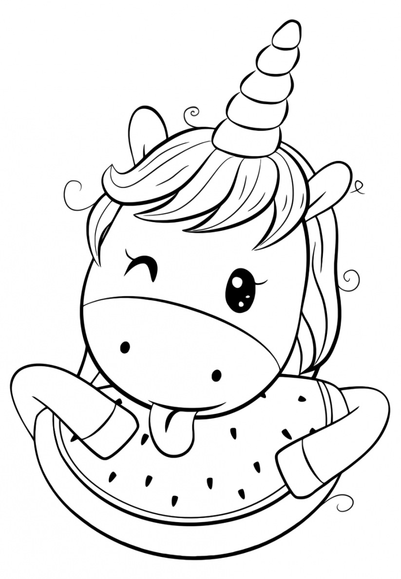 Cute unicorn coloring pages - YouLoveIt