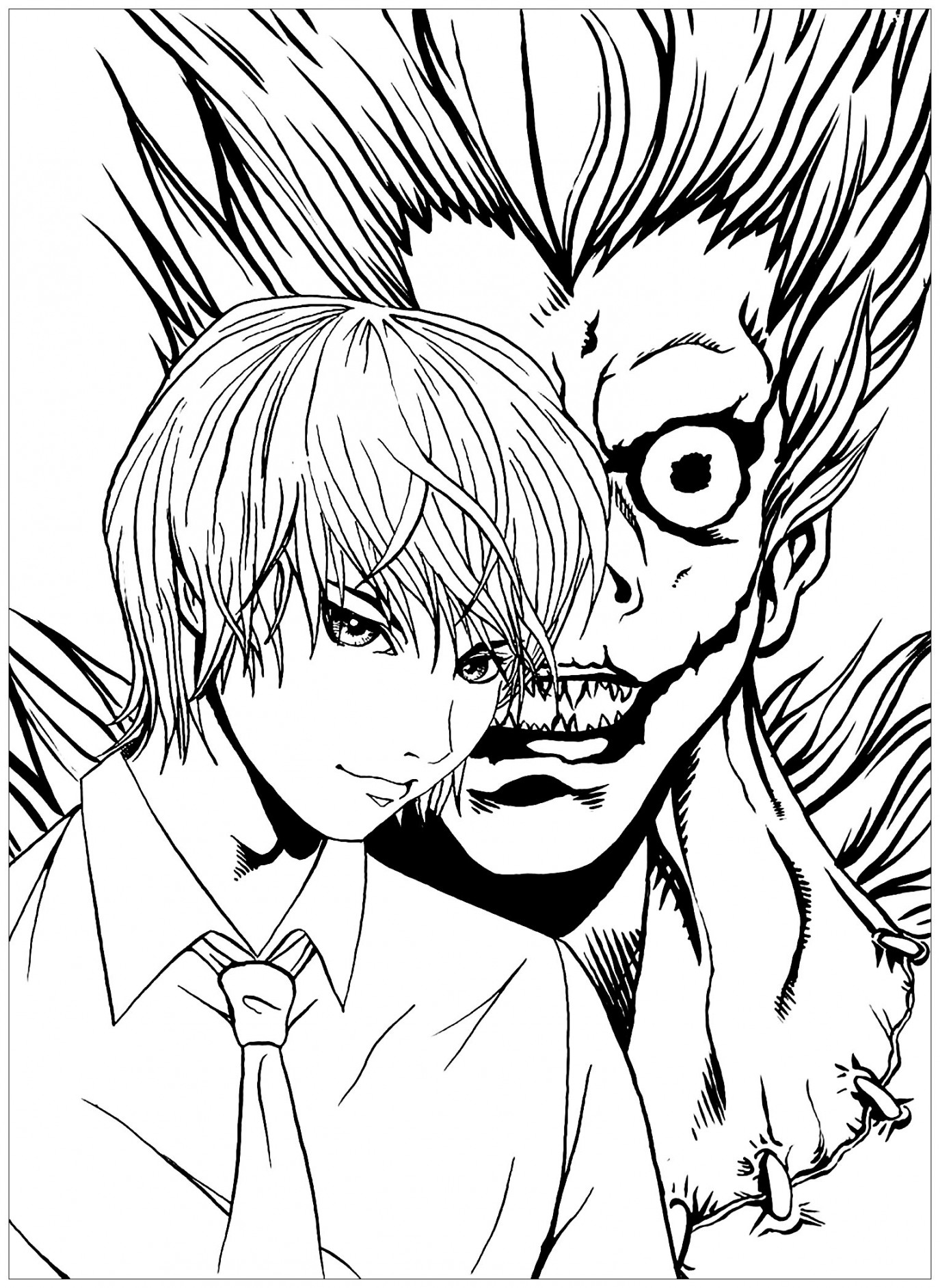 Death note coloring for kids - Death Note Kids Coloring Pages