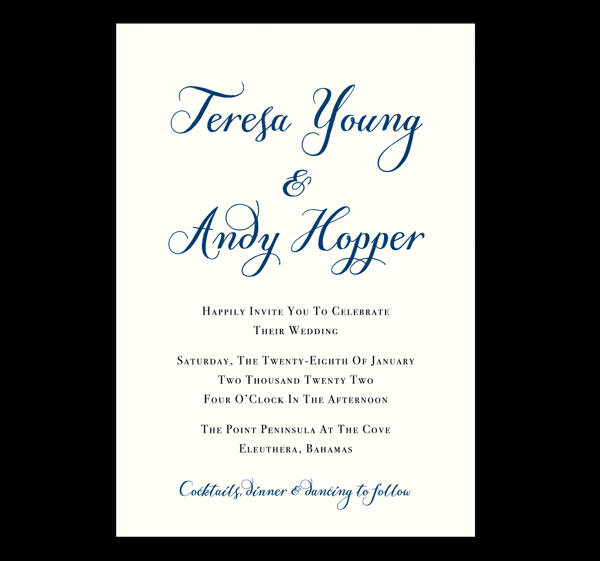 Destination Wedding Invitation Wording  Beacon Lane