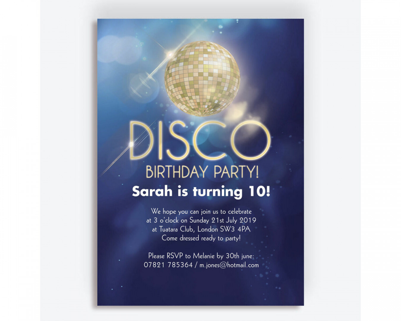 Disco Party Birthday Invitation from £