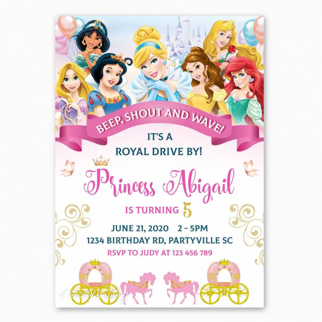 Disney Princesses Birthday Parade Invitation – Easy Inviting