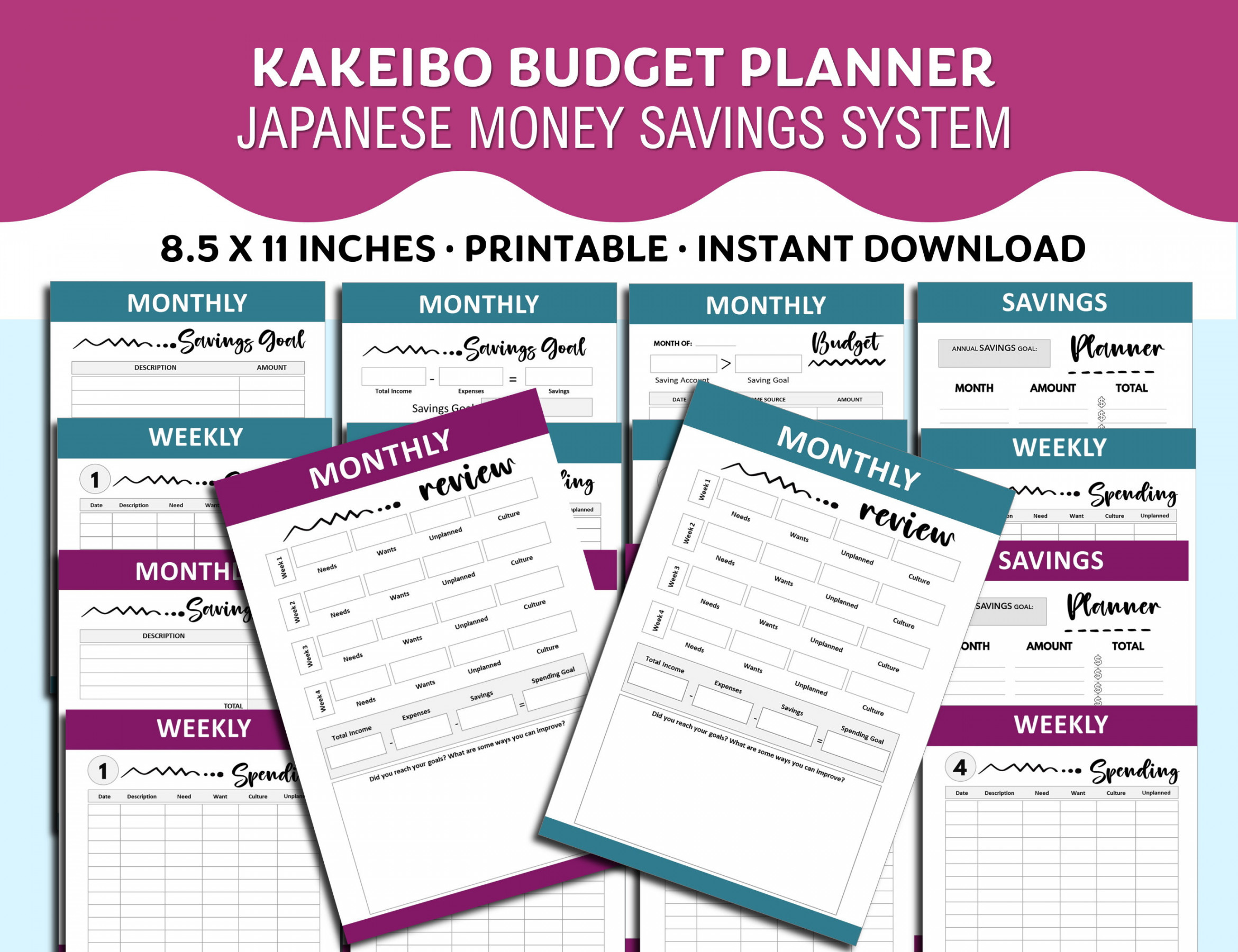 Druckbarer Finanzplaner Kakeibo Budget System Budget Planer - Etsy