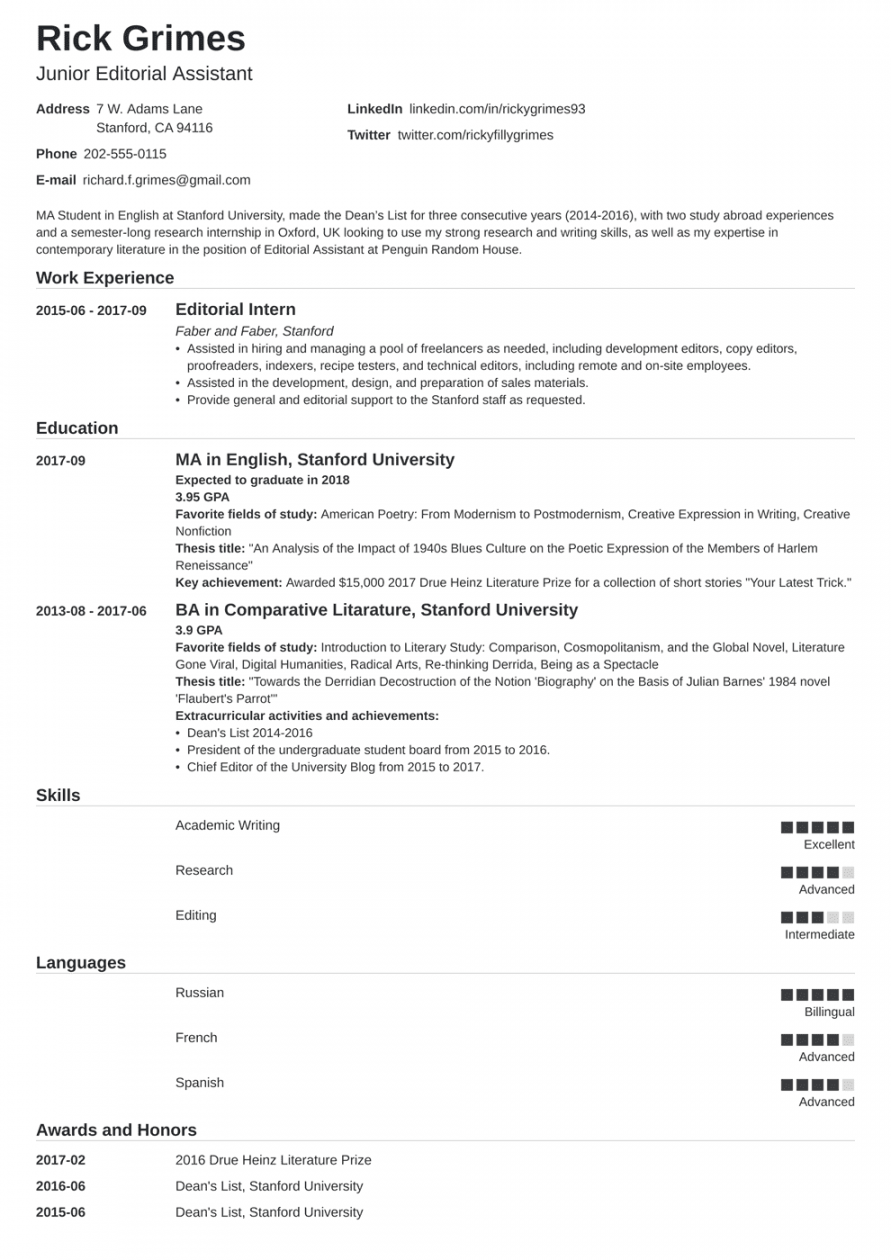 Entry Level Resume Examples for  [Templates & Tips]