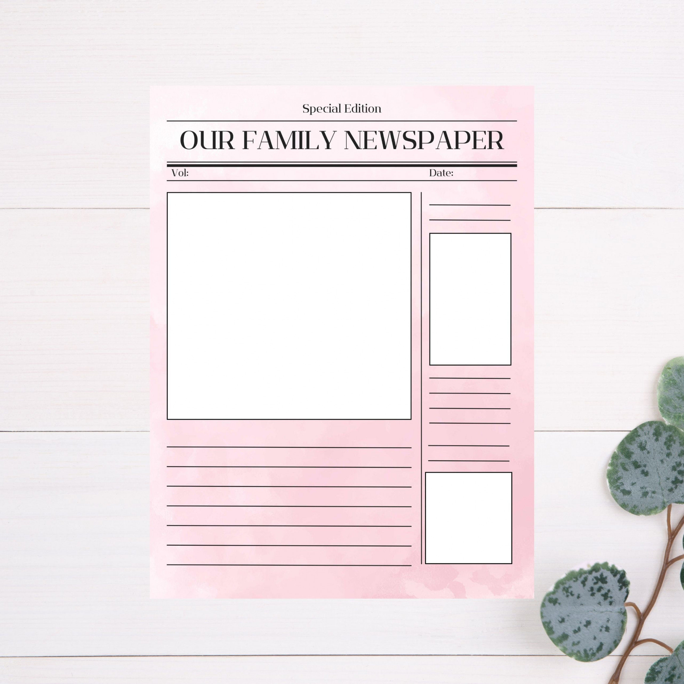 Family Newspaper Template Family News Newspaper Printable - Etsy