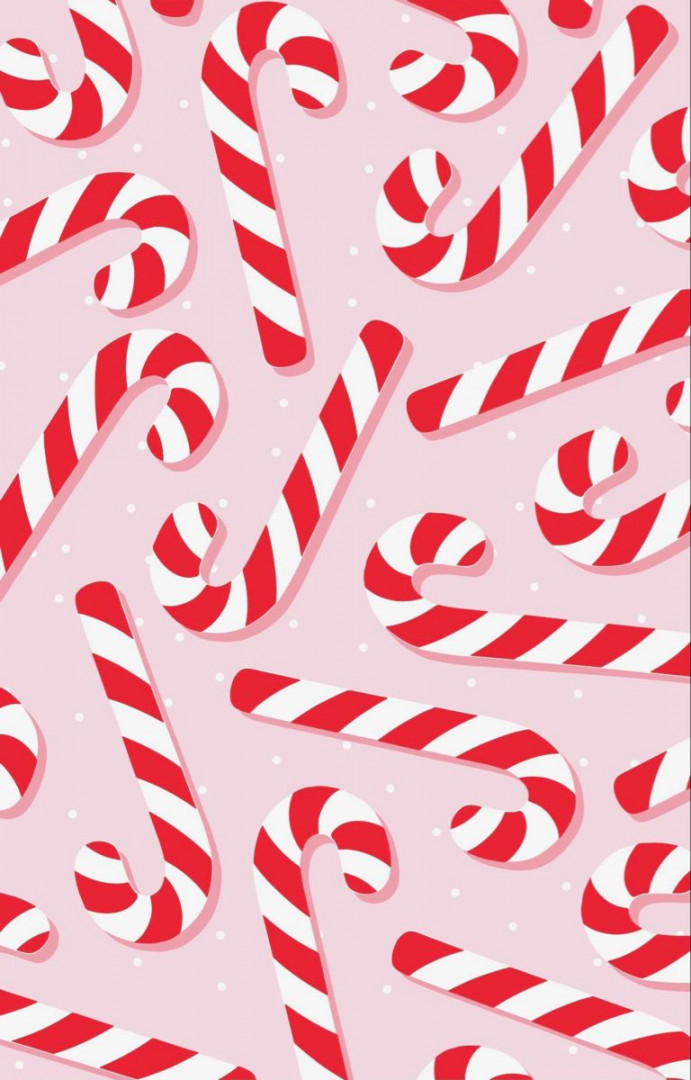 Festive Candy Cane Holiday Wallpaper