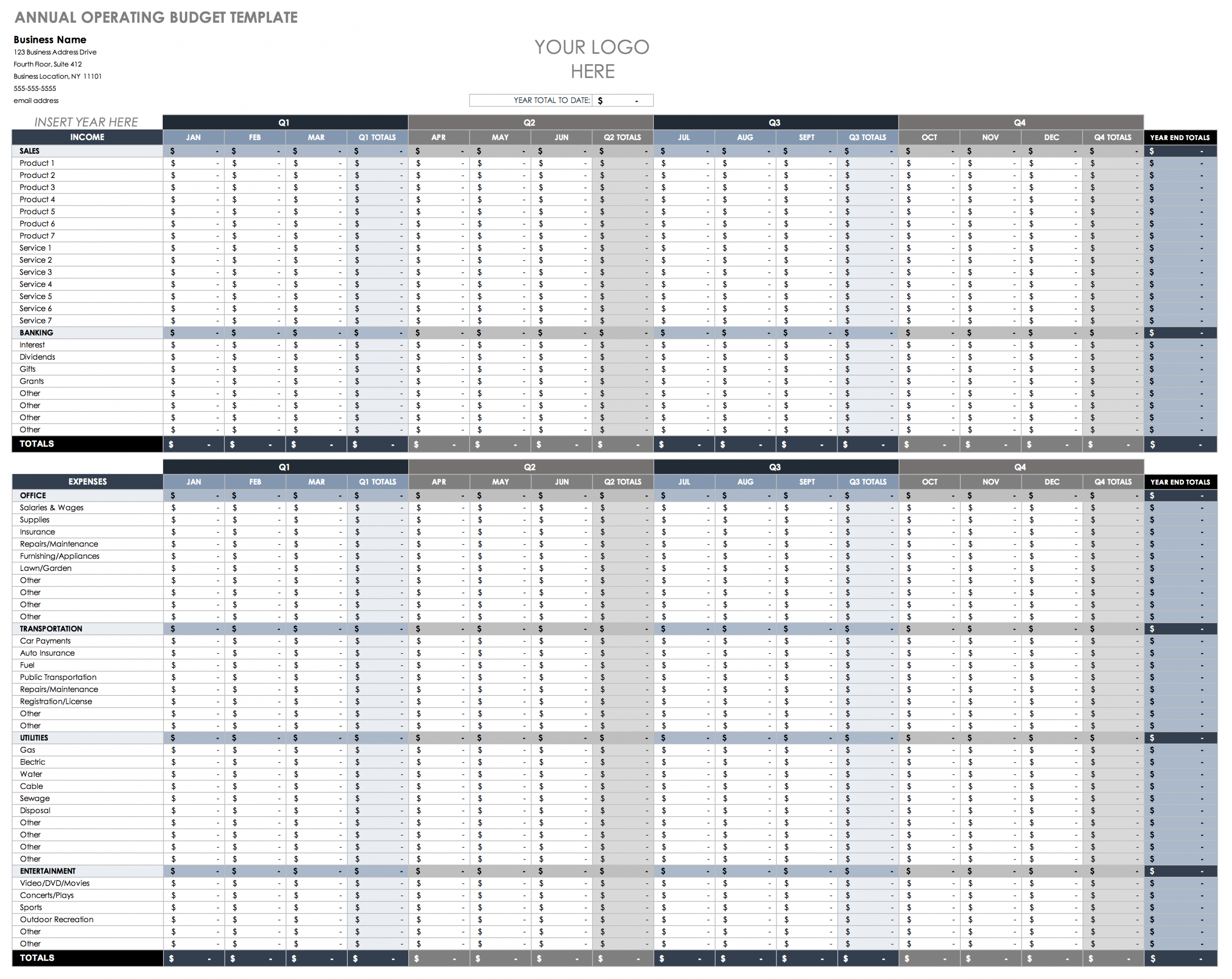 Free Annual Business Budget Templates  Smartsheet