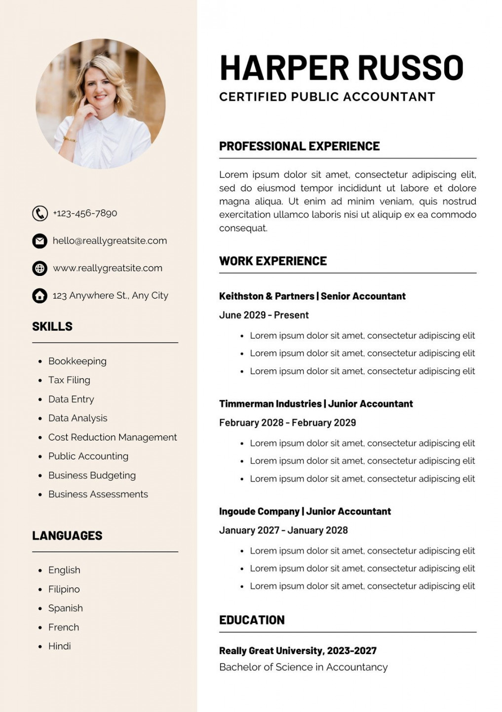 Free, beautiful modern resume templates to customize  Canva