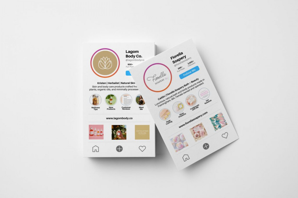 Free Instagram Business Card Templates for Etsy Sellers – Handmade