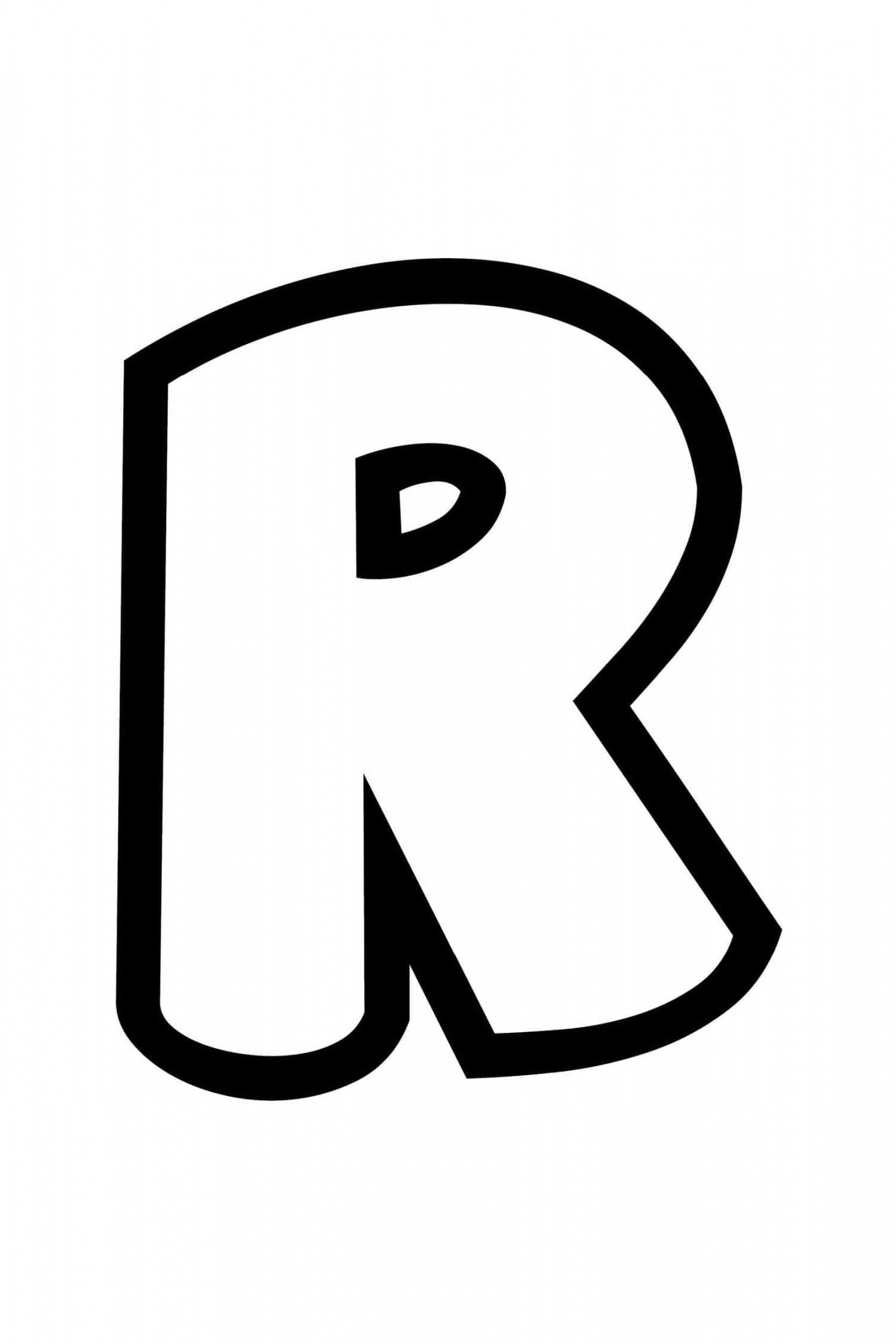 Free Printable Bubble Letter Stencils: Bubble Letter R Stencil