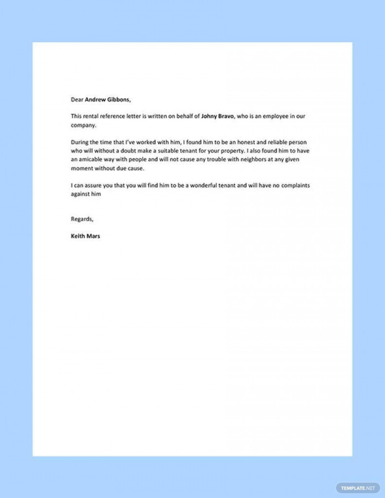 Free Reference Letter for Landlord From Employer - Download in