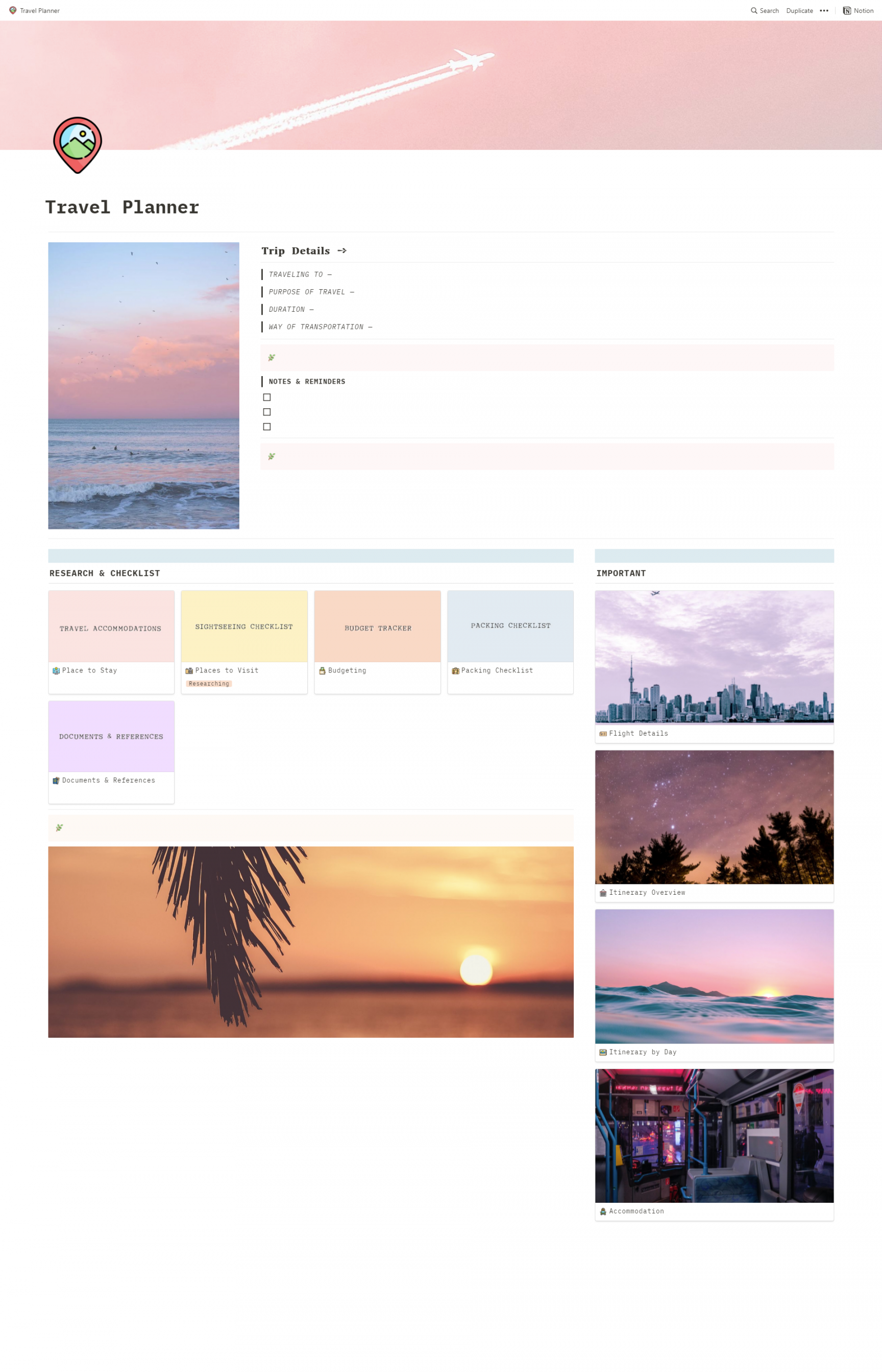 FREE! - Ultimate Travel Planner Notion Template : r/Notion