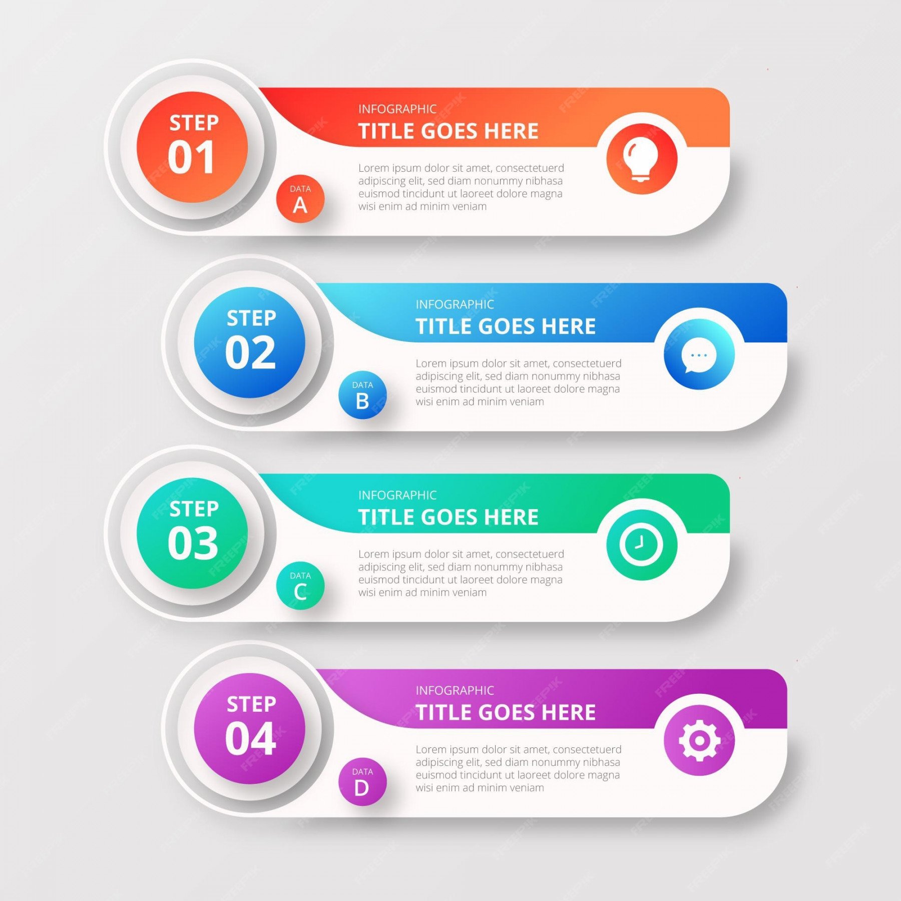 Free Vector  Gradient infographic template with steps