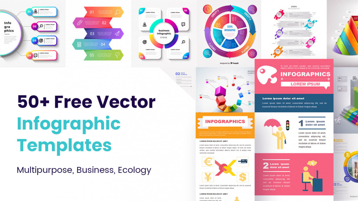 + Free Vector Infographic Templates: Multipurpose, Business