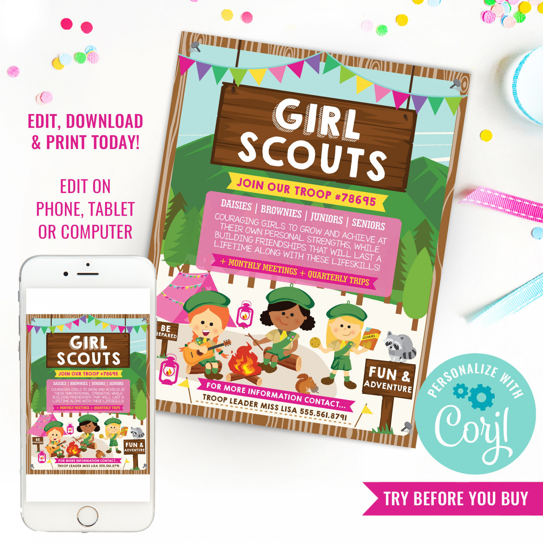 Girl scout flyer - Etsy